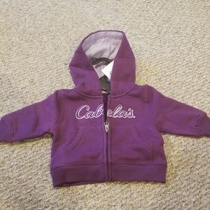 Cabela's 0-3M zip sweatshirt fits like nxt size up